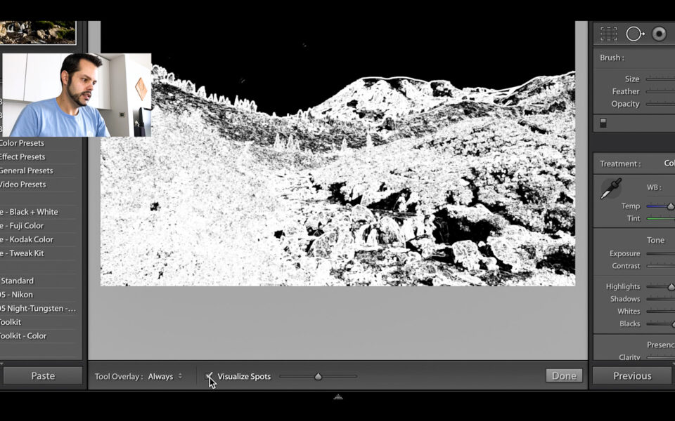 Herramienta de visualización de puntos de Lightroom