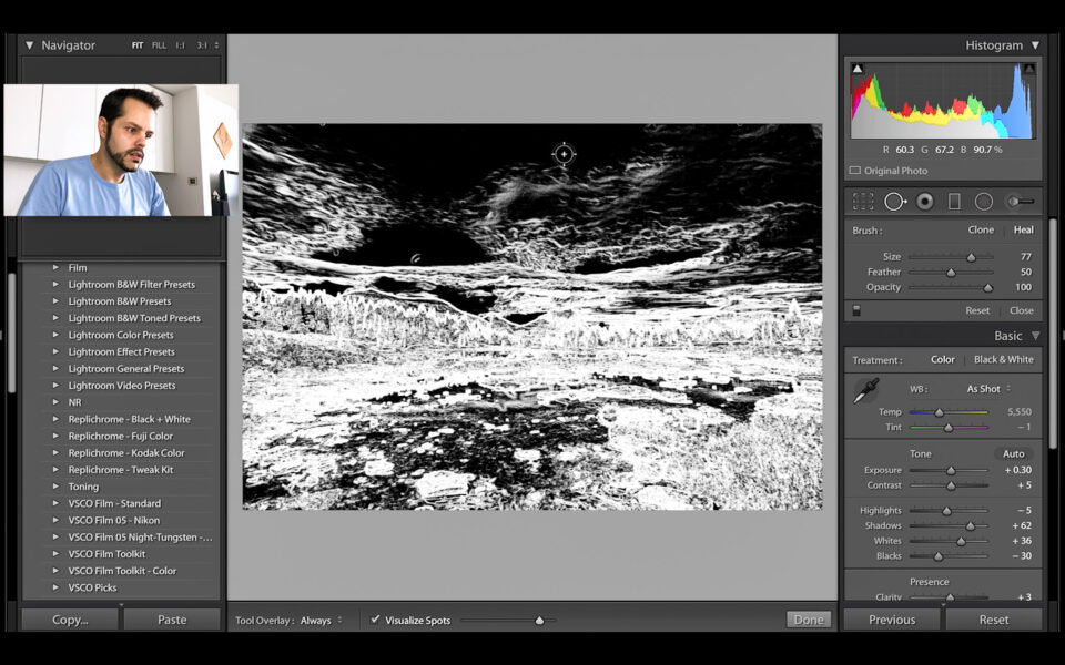 Herramienta de visualización de puntos de Lightroom