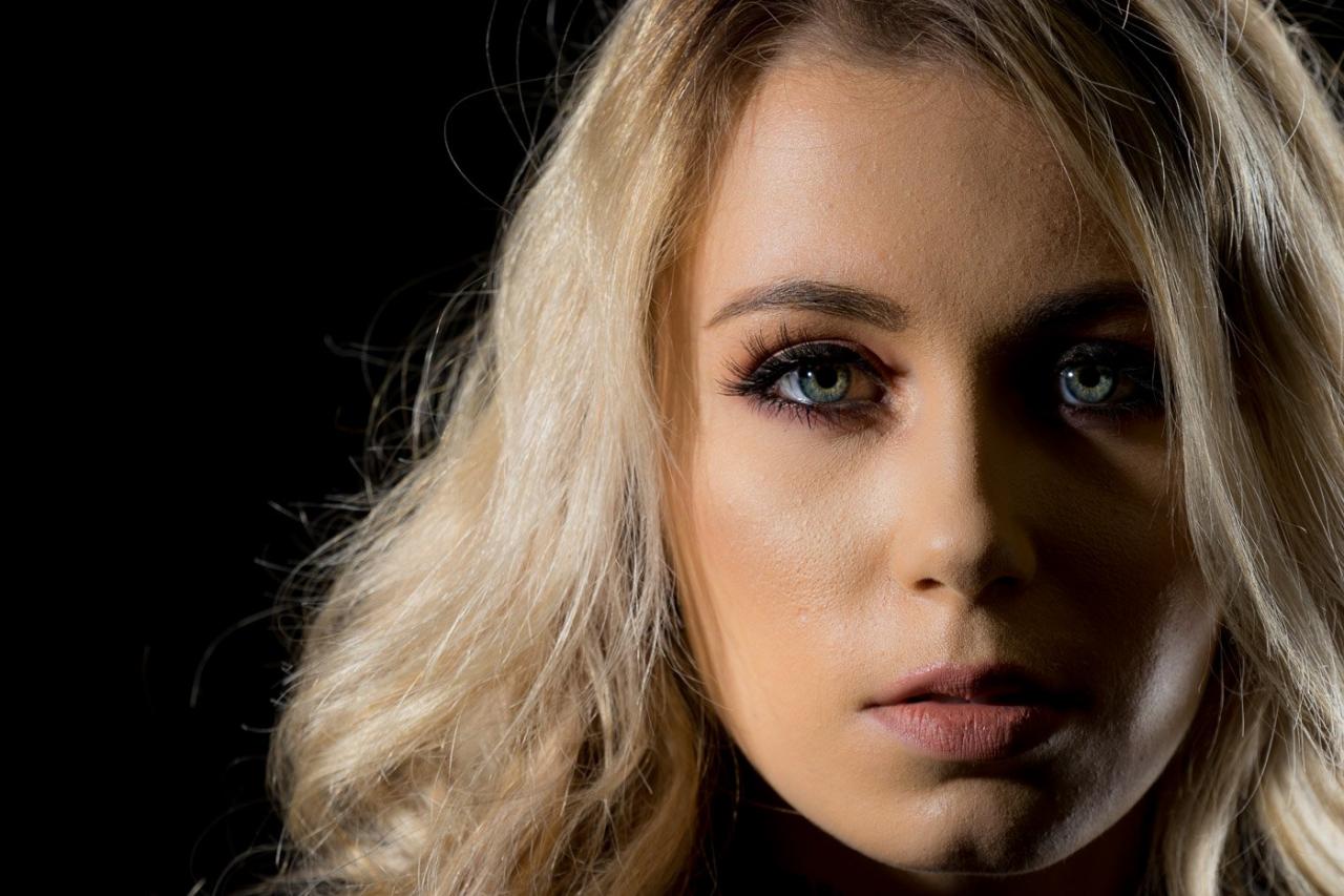 primer plano, cara, retrato, mujer