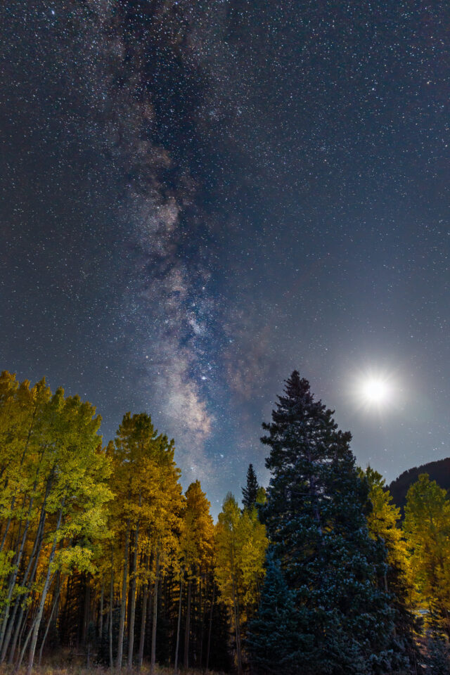 Salida de la Luna de la Vía Láctea EXIF