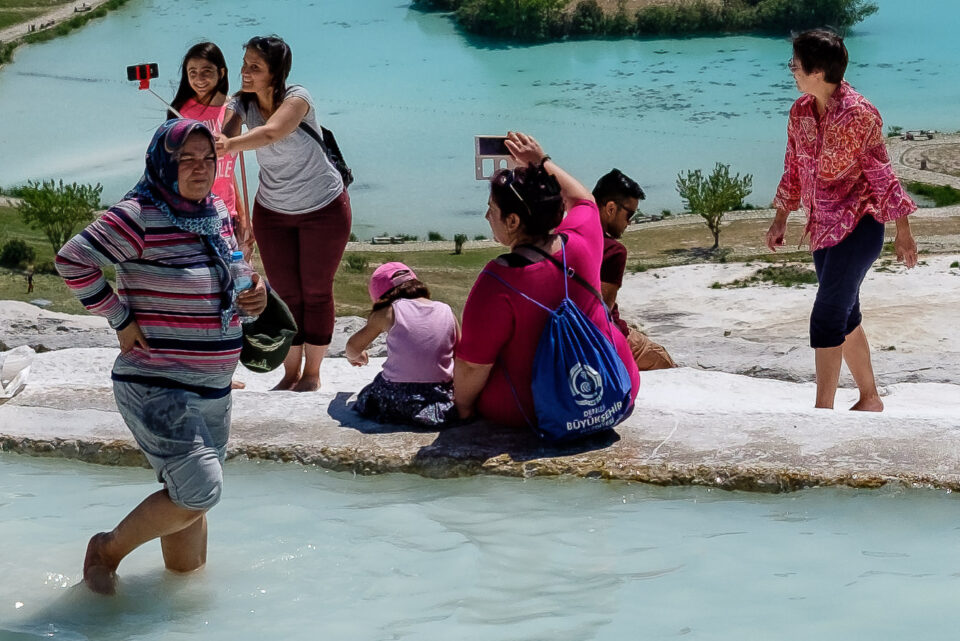 Selfies de la locura de Pamukkale