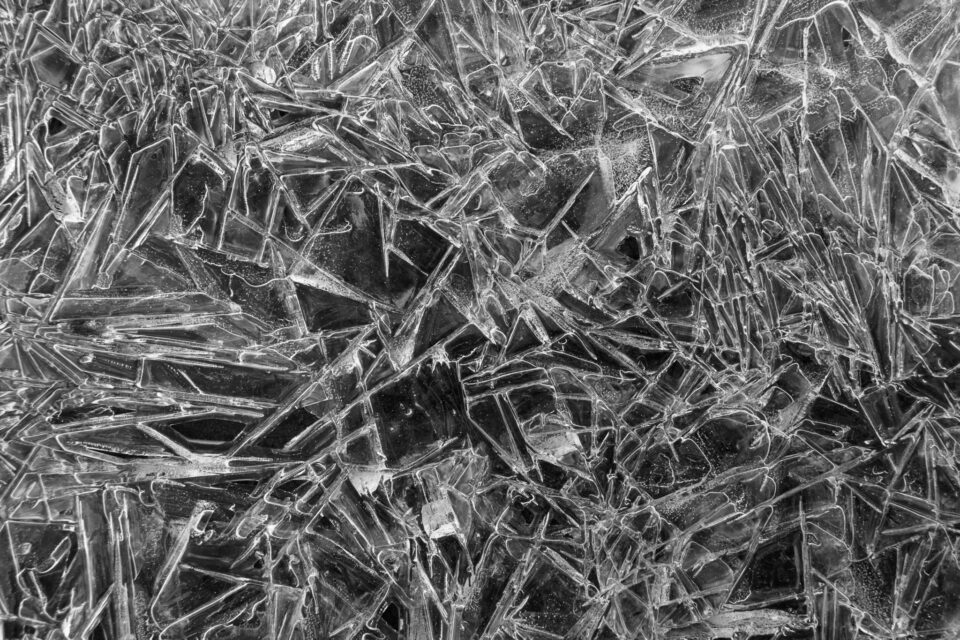 Textura de hielo irregular de cerca
