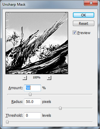 Ajustes de máscara de desenfoque Ajustes de máscara de desenfoque