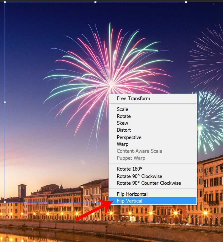 Voltear verticalmente en Photoshop