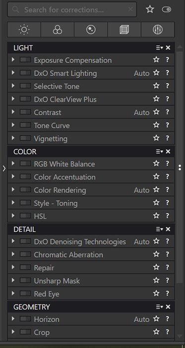 Imagen del flujo de trabajo del software de edición de fotos DxO PhotoLab 4