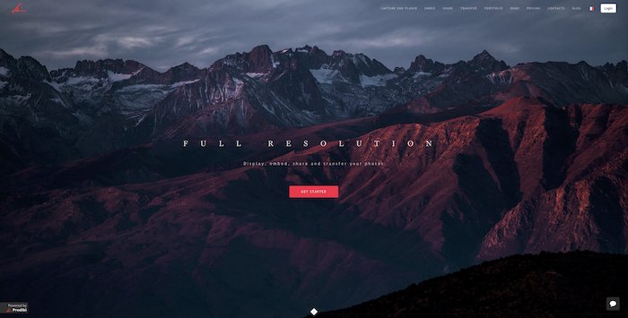 una captura de pantalla del sitio web de Prodibi - herramientas comerciales de fotografía