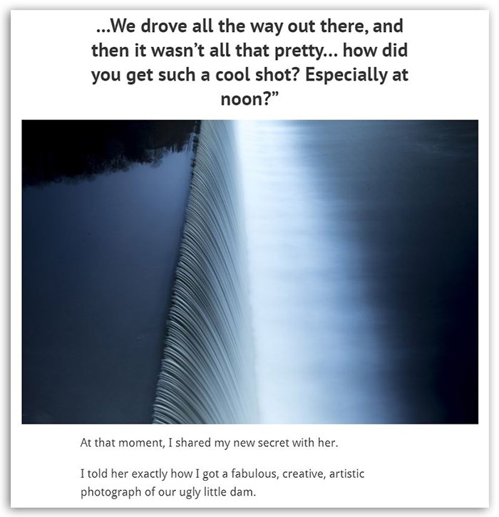 Página de ventas del ebook Guía completa de fotografía de larga exposición