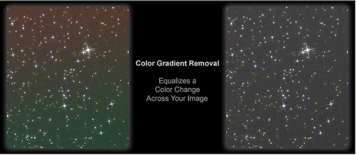 El resultado de ejecutar la acción Eliminación de degradado de color en Astronomy Tool de Pro Digital Software